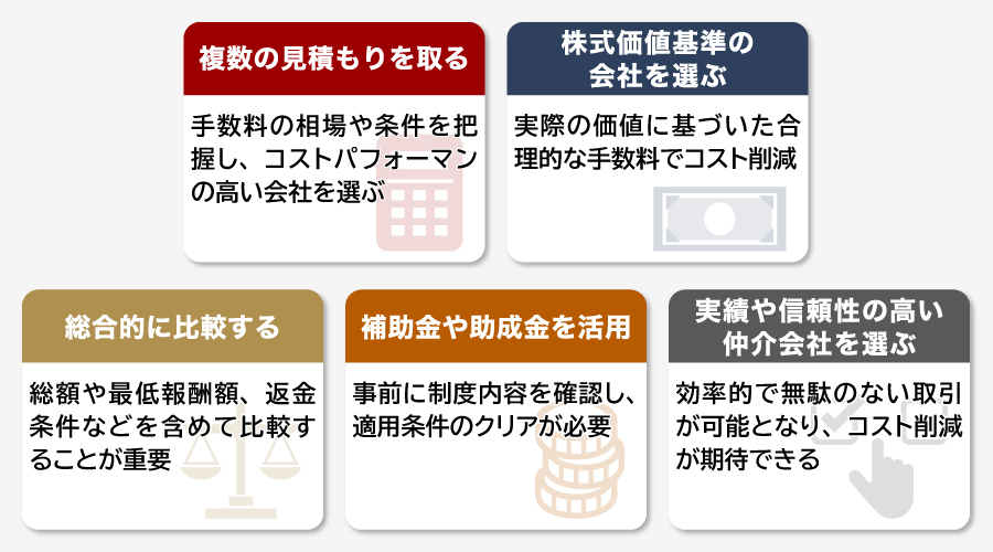 M&A仲介手数料を抑えるための5つのポイント