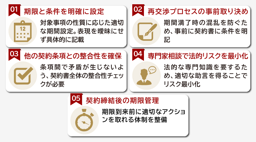 サンセット条項を活用する5つの基本ポイント
